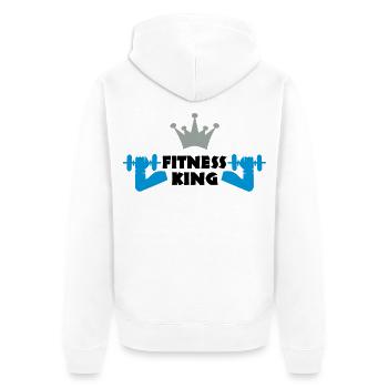 sport - Unisex Premium Bio Zip Hoodie - Weiß - Hinten - Thijin (182cm)