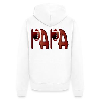 PAPA AMERICAN FOOTBALL VATER - Unisex Premium Bio Zip Hoodie - Weiß - Hinten - Thijin (182cm)