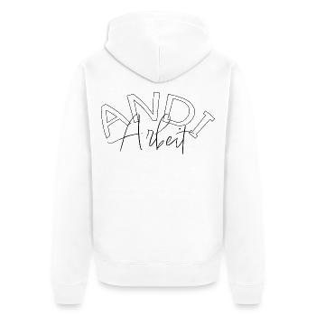 Andi Arbeit Geschenk Andreas, Andrea, Andy, Andre - Unisex Premium Bio Zip Hoodie - Weiß - Hinten - Thijin (182cm)