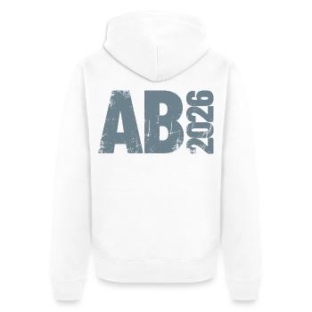 Abi 2026 - Abitur - Gift | minimal design - Unisex Premium Organic Zip Hoodie - white - Back - Thijin (182cm)