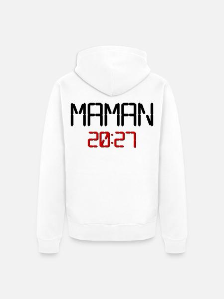 Französische Mama 2027 - Unisex Premium Bio Zip Hoodie - Weiß