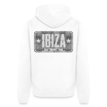 Ibiza Island Destination Design - Unisex Premium Organic Zip Hoodie - white - Back - Thijin (182cm)