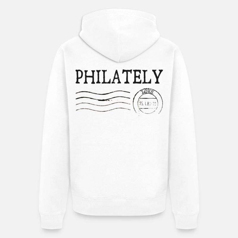 Philatélie - Veste à capuche bio Premium Unisexe - blanc
