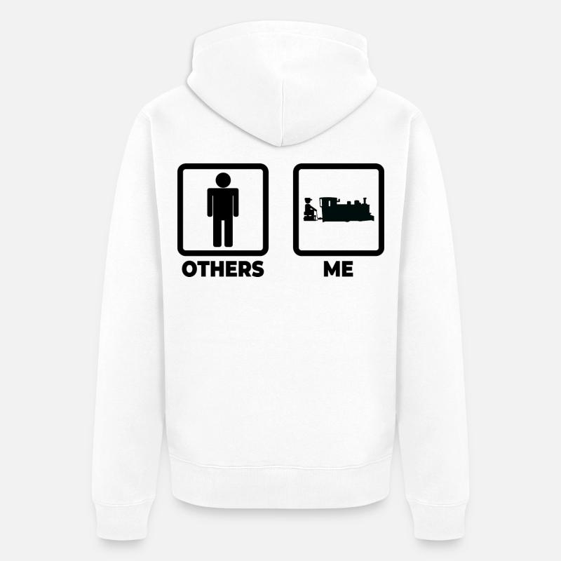 Leben eines Eisenbahners - Unisex Premium Bio Zip Hoodie - Weiß