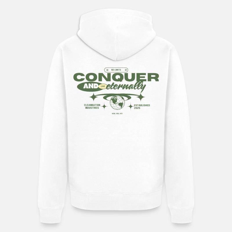 Conquérir - Veste à capuche bio Premium Unisexe - blanc