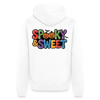 Halloween effrayant et doux - Veste à capuche bio Premium Unisexe - blanc - Dos - Thijin (182cm)