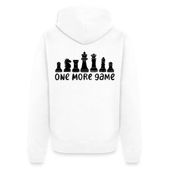 Chess Knight Motif – One More Game - Unisex Premium Organic Zip Hoodie - white - Back - Thijin (182cm)
