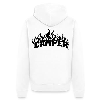 Camper Flammen - Unisex Premium Bio Zip Hoodie - Weiß - Hinten - Thijin (182cm)