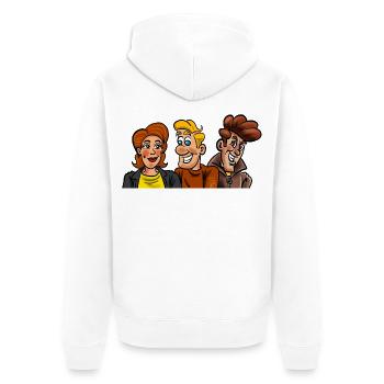 Zeichentrickfiguren - Unisex Premium Bio Zip Hoodie - Weiß - Hinten - Thijin (182cm)