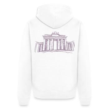 Berlin Brandenburger Tor – Symbolträchtiges Stadtd - Unisex Premium Bio Zip Hoodie - Weiß - Hinten - Thijin (182cm)