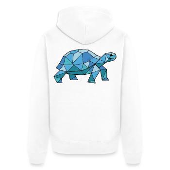 Walking Poly Schildkröte - Unisex Premium Bio Zip Hoodie - Weiß - Hinten - Thijin (182cm)