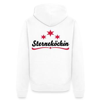 sternekoechin - Unisex Premium Organic Zip Hoodie - white - Back - Thijin (182cm)