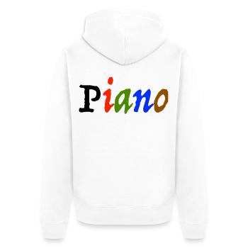 piano - Unisex Premium Bio Zip Hoodie - Weiß - Hinten - Thijin (182cm)