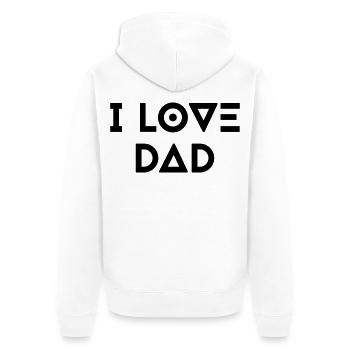 I LOVE DAD - Unisex Premium Bio Zip Hoodie - Weiß - Hinten - Thijin (182cm)