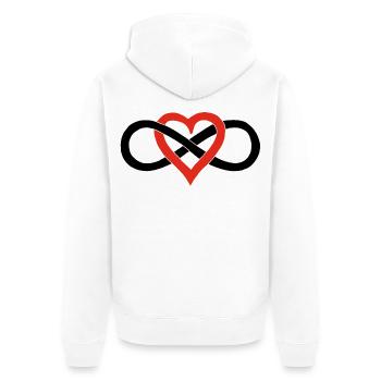 Amour infini (noir) - Veste à capuche bio Premium Unisexe - blanc - Dos - Thijin (182cm)