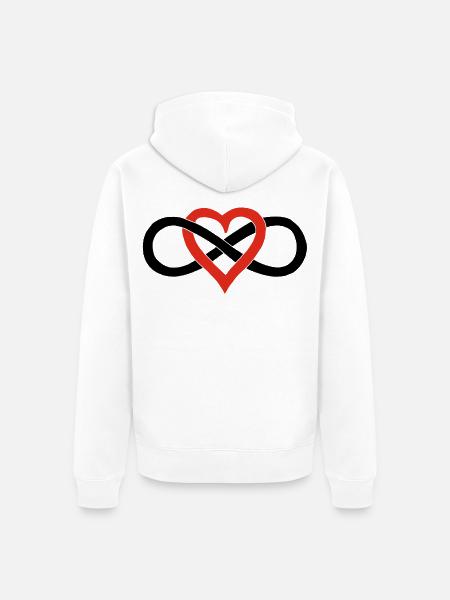 Infinite Love (Black) - Unisex Premium Organic Zip Hoodie - white