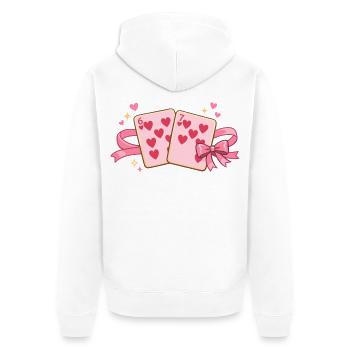 Valentine Spielkarten 6 7 six seven Niedlich Herz - Unisex Premium Bio Zip Hoodie - Weiß - Hinten - Thijin (182cm)