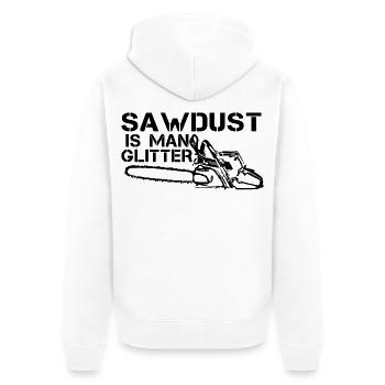 La sciure est une chemise pailletée d’homme - Veste à capuche bio Premium Unisexe - blanc - Dos - Thijin (182cm)