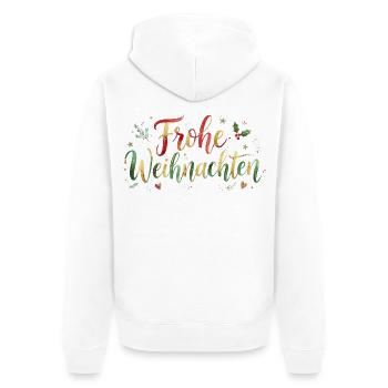 Frohe Weihnachten Schriftzug - Handschrift - Unisex Premium Bio Zip Hoodie - Weiß - Hinten - Thijin (182cm)
