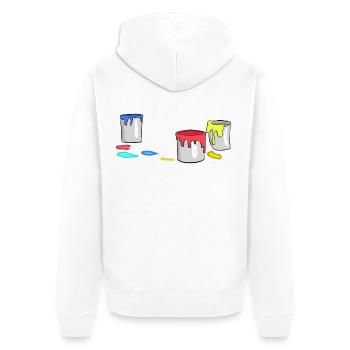 Bunte Farbeimer Maler Berufe Arbeit Job Pinsel - Unisex Premium Bio Zip Hoodie - Weiß - Hinten - Thijin (182cm)