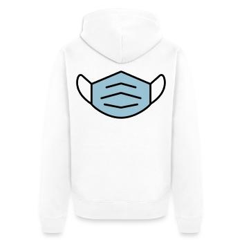 Grand vecteur d'un masque - Veste à capuche bio Premium Unisexe - blanc - Dos - Thijin (182cm)