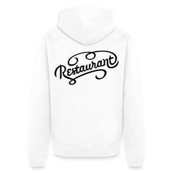 Lettrage de restaurant - Veste à capuche bio Premium Unisexe - blanc - Dos - Thijin (182cm)