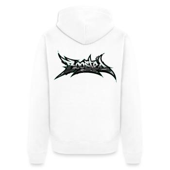 JDM Turbo Boosted Car Tuning Szene - Unisex Premium Bio Zip Hoodie - Weiß - Hinten - Thijin (182cm)