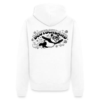 Deutschland Fussball Panda - Unisex Premium Bio Zip Hoodie - Weiß - Hinten - Thijin (182cm)