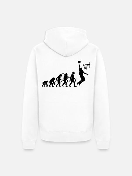 Basketball Evolution für Spieler und Trainer - Unisex Premium Bio Zip Hoodie - Weiß