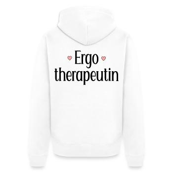 Ergotherapeutin - Unisex Premium Bio Zip Hoodie - Weiß - Hinten - Thijin (182cm)