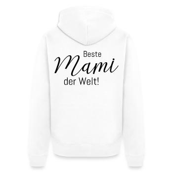Beste Mami der Welt! - Unisex Premium Bio Zip Hoodie - Weiß - Hinten - Thijin (182cm)