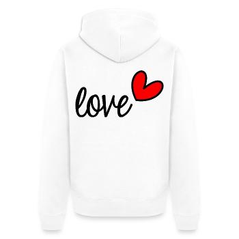 ICH HABE GERADE GEHEIRATET. Junggesellinnenabschied. VALENTINSTAG. PAAR - Unisex Premium Bio Zip Hoodie - Weiß - Hinten - Thijin (182cm)