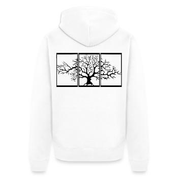 Vue sur la nature (noir) - Veste à capuche bio Premium Unisexe - blanc - Dos - Thijin (182cm)