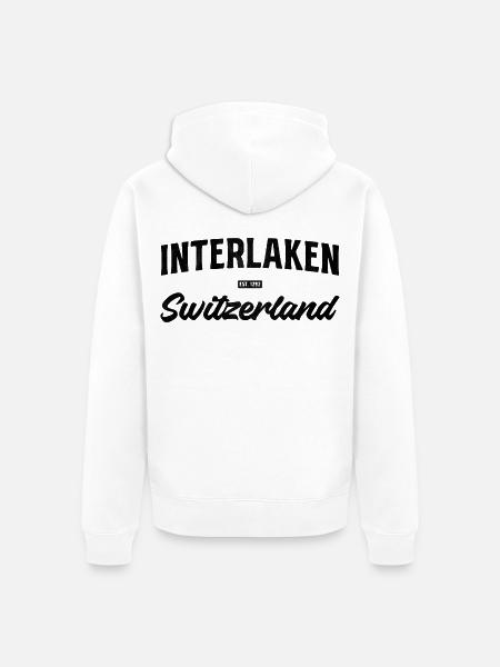 Interlaken Swiss Travel Vibes - Unisex Premium Bio Zip Hoodie - Weiß