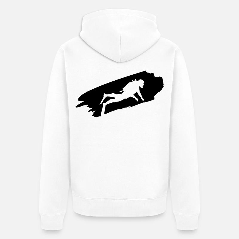 Plongeur - Plongée - Cadeaux de plongée - Veste à capuche bio Premium Unisexe - blanc