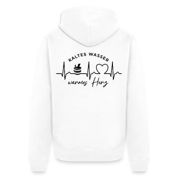 Kaltes Wasser, warmes Herz, Eisbaden, EKG, Puls - Unisex Premium Organic Zip Hoodie - white - Back - Thijin (182cm)
