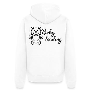Baby loading - Unisex Premium Bio Zip Hoodie - Weiß - Hinten - Thijin (182cm)