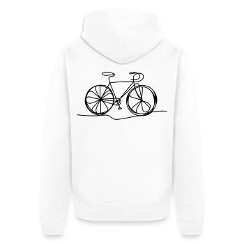 Bicycle Cycling Cyclist - Unisex Premium Organic Zip Hoodie - white - Back - Thijin (182cm)