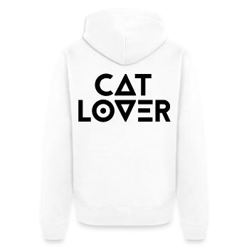 CATLOVER - Unisex Premium Organic Zip Hoodie - white - Back - Thijin (182cm)
