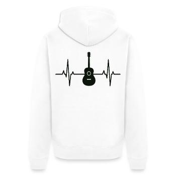 Gitarre Herzschlag Rhythmus - Unisex Premium Bio Zip Hoodie - Weiß - Hinten - Thijin (182cm)