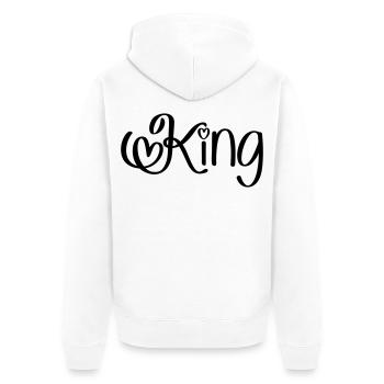 King with heart - Unisex Premium Organic Zip Hoodie - white - Back - Thijin (182cm)