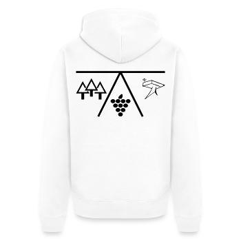 LOGO Palatina - Unisex Premium Bio Zip Hoodie - Weiß - Hinten - Thijin (182cm)