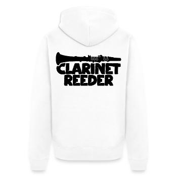 Klarinettenmundstück - Unisex Premium Bio Zip Hoodie - Weiß - Hinten - Thijin (182cm)