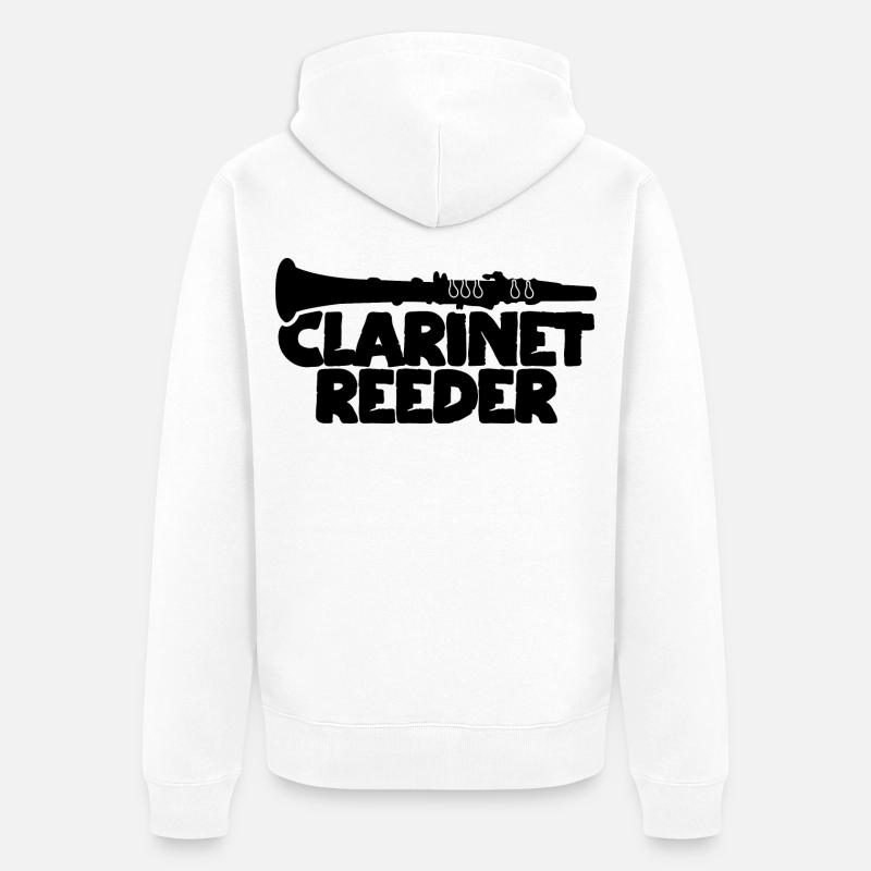 Embouchure de clarinette - Veste à capuche bio Premium Unisexe - blanc