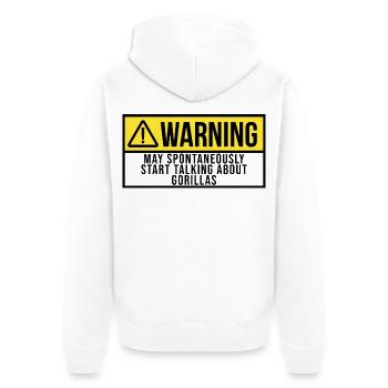 Gorilla - Unisex Premium Organic Zip Hoodie - white - Back - Thijin (182cm)