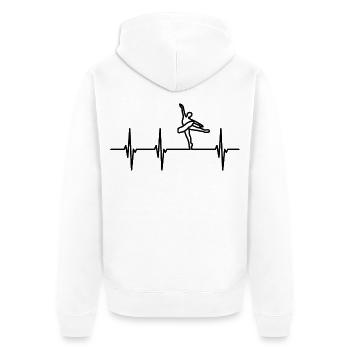 Danseuse de Ballet ECG Ligne Coeur - Veste à capuche bio Premium Unisexe - blanc - Dos - Thijin (182cm)