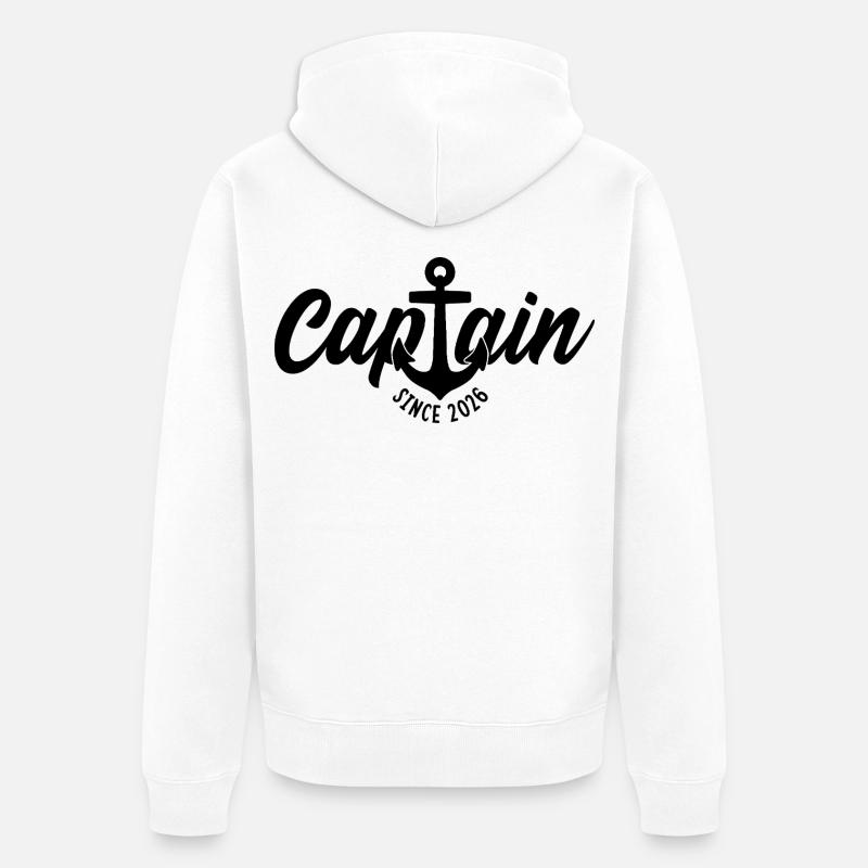 CAPITAINE DEPUIS 2026 - Veste à capuche bio Premium Unisexe - blanc