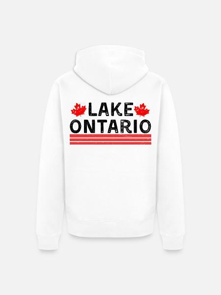 Ontariosee, Kanada - Unisex Premium Bio Zip Hoodie - Weiß