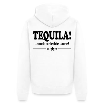 Tequila trinken Schlechte Laune Alkohol Saufen JGA - Unisex Premium Bio Zip Hoodie - Weiß - Hinten - Thijin (182cm)