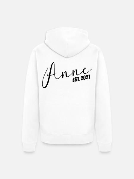 Türkische Mama Anne 2027 - Unisex Premium Bio Zip Hoodie - Weiß